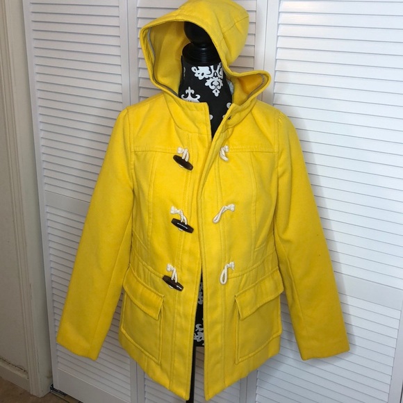 Old Navy Jackets & Blazers - Old Navy Canary Yellow Toggle Pea Coat Medium